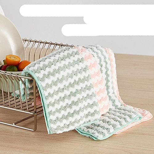 Dickes Küchengeschirrtuch Mikrofaser-Reinigungstuch Antihaft-Scheuerschwamm Staubreinigung Geschirrspülgeschirr Geschirrtuch Dishrag-Rot