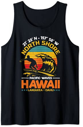 Playa Laniakea Costa Norte de O'ahu Surf Hawái Oahu Camiseta sin Mangas