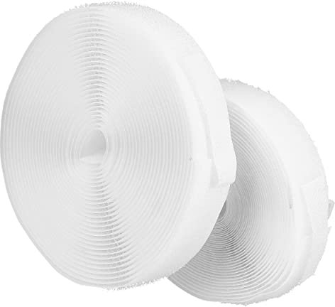 mumbi Klettband zum Nähen, Klett bestehend aus Haken und Flausch zum Aufnähen, Klettverschluss 20mm x 5 Meter, Weiß