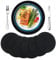 WENFOME Set of 6 Round Woven Placemats,13.8 inch Cotton Plate Chargers Black Thick Tablemats Braided Tablemats for Dining Rattan Mats Weave Placemats for Table Decoration