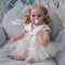 MineeQu 50CM Premie Baby Größe Verwurzeltes Blond Haar Süßes Lächeln Wiedergeborene Babypuppen Silikon Vinyl Ganzkörper Realistisch Neugeborenes Mädchen Prinzessin Puppen Aussehen Echt Kuschelkörper
