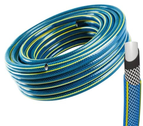 Gartenschlauch Schlauch Wasserschlauch Bluebos 4 lagig Bewässerungsschlauch blau UV-beständig (1/2, 30m)