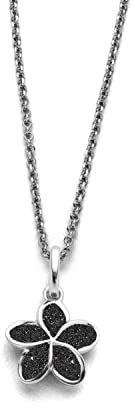 DUR Damen KettePlumeria Blüte Lavasand aus 925er Silber Länge ca. 450 MM K2808