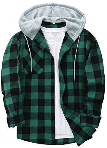 SwissWell Chemise en Flanelle Homme Chemise à Carreaux Manches Longues Chemise de Bûcheron Casual Button Down Chemise Regular Fit (1478-Vert XL)