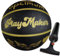 Optimum Play Maker Basketball - Quality Korean Rubber Balanced Weight - Great Flight and Accuracy - Suitable for Kids, Great for Hours of Basketball Game - Black/Gold - Size 7 with Pump