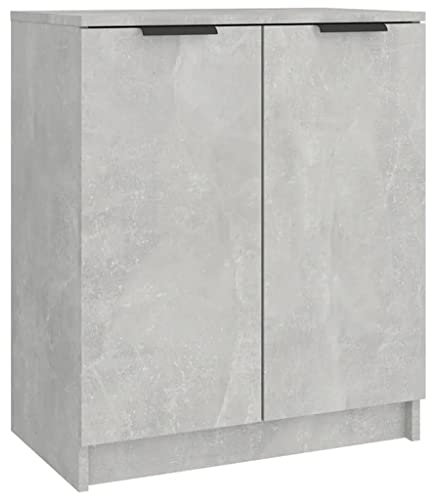 vidaXL Armoire à Chaussures Étagère Organiseur de Chaussures Meuble d'Entrée Meuble de Rangement Intérieur Gris Béton 59x35x70 cm Bois d'Ingénierie