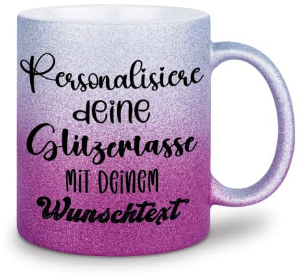 glitzertassen.de® | Personalisiert mit deinem Wunschtext | Tasse mit Glitzer | Geschenkidee | Geburtstag | Kaffeetasse | lustige Sprüche | Keramik | 330 ml | Silberviolett