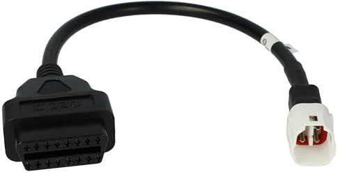 vhbw OBD2 Adapter OBD2 4Pin auf OBD2 16Pin kompatibel mit Yamaha X-Max, XSR 900 (2016-2019), YZF R1 (ab 2015), YZF R1M Motorrad, Roller - 30 cm