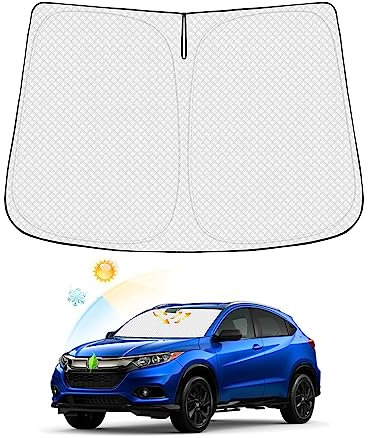 Canvcle Parasol para Parabrisas para Honda HR-V 2016-2022 HRV Parasol con Rayos UV y protección Solar contra el Calor Mantiene el vehículo Fresco con Bolsa de Almacenamiento, diseño Grueso de 4 Capas