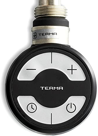 Terma MOA Black Thermostatic Electric Element for Heated Towel Rail Radiator All WATTS, UK Conversion kit with Timer (300W)