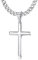 Chriscoco Collier Croix en 𝐀𝐫𝐠𝐞𝐧𝐭 𝐒𝐭𝐞𝐫𝐥𝐢𝐧𝐠 𝟗𝟐𝟓 Homme Femme 5MM Large Acier Inoxydable Collier Homme avec Pendentif Croix Chaîne pour Hommes Femme avec boîte à bijoux