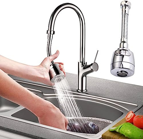 Rotierender Wasserhahn Verlängerung Küche Wassersparer Mischbatterie Waschbecken Armaturen Perlator Wassersparend 360° Schwenkbar Wassersparend 2 Modi, 1 Stück