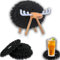 CEASELESLY 12 Stück Filz Untersetzer,Untersetzer gläser,Glas-Tischuntersetzer Getränkeuntersetzer mit Halter,Hirschförmigem Holzhalter,Xmas Geschenke,für Büro Familie Tassenuntersetzer
