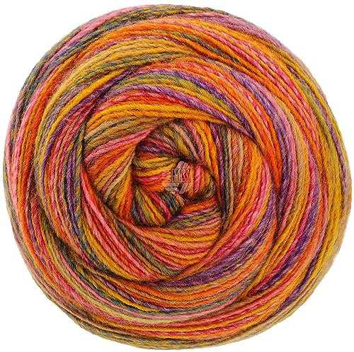 Lana Grossa Gomitolo Pablo 3016 - Mais-/Goldgelb/Petrol/Orange/Rosa/Pink