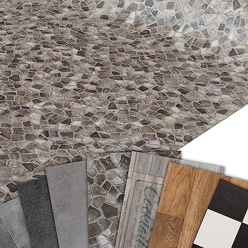 Primaflor PVC Bodenbelag Meterware - TRONTO, Stein Siena, 2,00m x 4,00m, Vinyl-Boden in Steinoptik für Küche, Wohn- und Badezimmer, Hochwertige Auslegware, Anti-Rutsch Oberfläche
