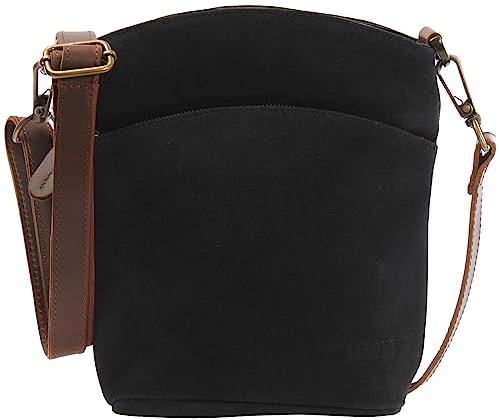 LECONI kleine Umhängetasche für Damen Schultertasche Veloursleder Echtleder Natur Damentasche Ledertasche Freizeittasche für Frauen Wildleder Handtasche 22x25x7cm LE3049-VL
