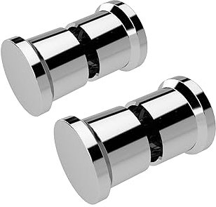 AQUALAVOS ABS Duschtür Griff Griffknauf Dusch-Türknopf 2 Stück Chromoptik
