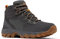 Columbia Newton Ridge Plus II - Scarponcini da trekking impermeabili in pelle scamosciata, Grigio scuro/Ambra Oro, 40.5 EU