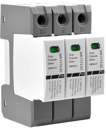 Heschen DC-Überspannungsschutzgerät für PV, WR-T1T2-DC, 3P 1000 VDC, In 20 KA, Iimp 7 KA, T1+T2-Typ, feuerfest, 35-mm-DIN-Schienenmontage, CE-gelistet