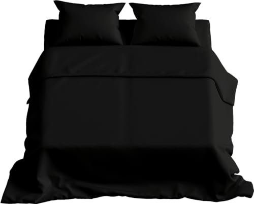 Batik Bettwäsche-Set für Doppelbett, Baumwolle, elegant und bequem, 100 % Baumwolle, für Doppelbett (schwarz)