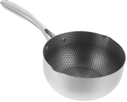 Kichvoe Stainless Steel Saucepan with Spout, 18cm Traditional Japanese Yukihira Pots Ramen Stock Pot Milk Cheese Pot Egg Frying Pan Pouring Oil Pans for Soup Chocolate Sauce