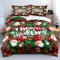 Luowei Weihnachten Bettwäsche 135x200 Weihnachts Grün Rot 3D Bettwäsche Weihnachten Weich Christmas Bettwäsche 2teilig für Jugendliche Kinder Geschenke mit Reißverschluss und 80x80 cm Kissenbezug