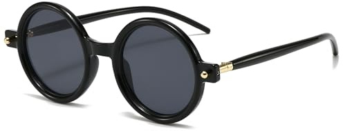 LJCZKA Vintage Runde Sonnenbrille Herren Damen Retro Rund Sonnenbrille Groß Mode mit UV400 Schutz