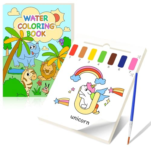 Malbuch mit Wasserfarben für Kleinkinder, Wassermalbuch für Kinder im Alter von 1 2 3 4, Malen und Basteln Geschenke für Zeichnung (Tier)