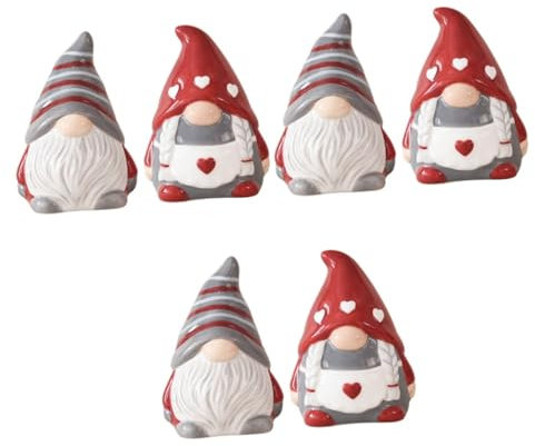 FUNOMOCYA 3paare Gnome Salz Und Pfefferstreuer Kreative Keramik Gewürzbehälter Im Gnome-design Stabil Und Handlich Für Bbq Und Küchendekoration Teiliges