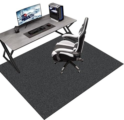 Gaming Teppich | Bürostuhl Matte | Schreibtischstuhl Unterlage | Bodenschutzmatte Bürostuhlunterlage Bodenschutz Bürostuhl Teppichschoner für Parkett Laminat Hartböden Teppichboden 160 x 200 cm