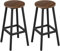 Klihome Barhocker 2er Set, Barstühle mit Metallgestell, Bar Hocker rund, Küchenstühle mit Fußstütze, Tresenhocker 150 kg belastbar, für Bar Kücheninsel Esszimmer, Dunkle Eiche, K0009BH-2