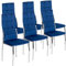 MEBEL ELITE - Esszimmer Stühle in Velourstoff 6er Set - Esszimmerstühle Marineblau 101 x 46 x 48 [cm] - Küchenstühle Modern - Weiche Esstischstühle - Stabile Essstühle, leicht zu reinigen