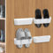 Domemit Schuhhalter Wand Wohnmobil, Schuhorganizer Camping mit Ohne Bohren Selbstklebend oder Bohren, Schuhregal zur Wandmontage, Tür Schuhaufhänger - Weiß 4 Stück
