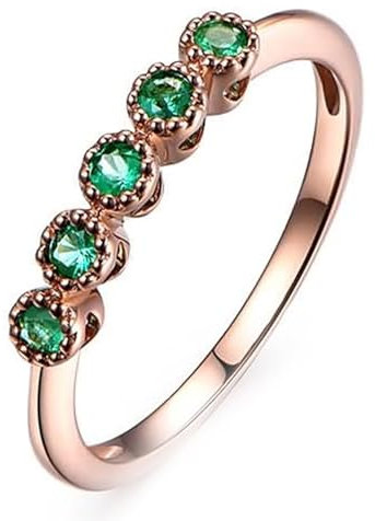 Tolldek 18K Rosegold 750 Ring, Klassiker Zart Trauringe mit Rubin 0.22ct, Pärchen Ringe mit Diamant Au750 Rosegold Partnerringe Echt Gold, Gr.49 (15.6)