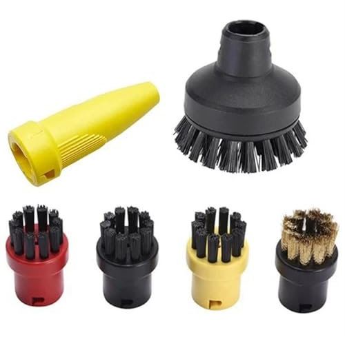 Jodriva 6 Pieces Round Brush Nozzle Kit, for Karcher, for SC1 SC2 SC3 SC4 Steam Cleaner Parts Steam Cleaner Accessories