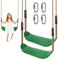 BeneLabel 2er Schaukel Kinder, Indoor Outdoor Babyschaukel Hartgummi Schaukelsitz Spielplatz Gartenschaukel Schaukelbrett mit Verstellbar 130-200cm Seil für Teens/Erwachsene, Grün Wasserrippel/113kg