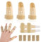 5 Stück Fingerschiene + 5 Fingerschutz Elastische Fingerschützer, Verstellbare Fingerstütze Fingerglätter Finger Schiene Stabilisator für Finger Gebrochene Verstauchte Arthritis oder Tendinitis