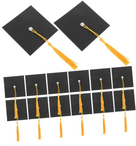 Hemobllo 50set Graduation Cap Chocolate Decorations for Party Table Centerpieces Hat-shaped Candy Toppers Cake Inserts for Graduation Celebrations and Bottle Decor