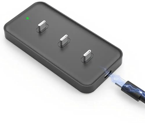 Anmeery Bewegungssensorlicht Ladestation LED-Schranklicht Ladestation für mehrere Geräte Das gleichzeitige Aufladen von drei Punk-Leuchten spart Zeit, Platz und ist bequemer (schwarz)