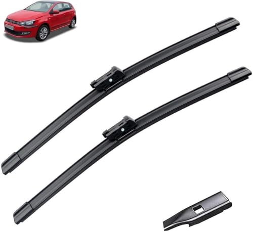 GuanLL Car Wiper Windshield Wiper für VW Polo 6R Hatchback 2009-2017 2010 2011 2012 2013 Wipers Windscreen Glass Brushes Scheibenwischer vorne und Scheibenwischerblätter Set