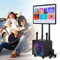 Portable Bluetooth Karaoke Speaker System with Touch Tablet, Wireless Microphones, LED Effects for Outdoor, Camping, Party Entertainment