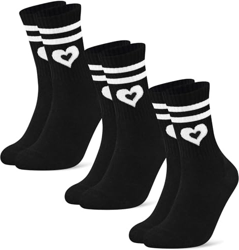 Niofind Tennissocken Damen 39-42 35-38, 3 Paar Sportsocken mit Herz Motiv, Bequeme Baumwolle Laufsocken für Damen, Valentinstag Geburtstag Geschenk für Frauen Freundin Ehefrau