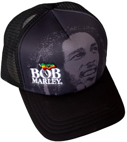 Bob Marley Logo And Face Trucker Baseball Cap One Size