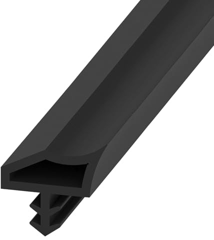 Türdichtung, Türrahmen Dichtung 5M Dichtungsband PVC ZugluftstopperSchalldichter Feuchtigkeitsbest Kollisionsvermeidung Fensterabdichtung für 4mm Nutbreite 10mm Falz (Schwarz, 12×8mm 5M)