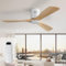 Sofucor Deckenventilator mit Fernbedienung, Deckenventilator aus Massivholz mit 3 Holzlüfterblätter, 132cm, Leise, 6 Geschwindigkeiten, Timer, DC Motor, Sommer-Winterbetrieb für Schlafzimmer