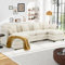 Urhanherry U-Form Cloud Sofa, Modulares Sektionssofa 6-Sitzer mit 2 Ottomane, Gleichfarbigem Dekokissen, Atmungsaktivem Chenille-Stoff, Couch für Wohnzimmer, Beige