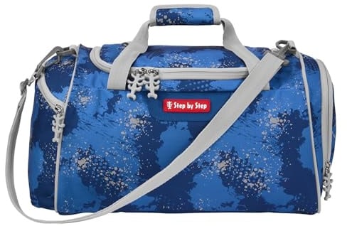 Step by Step Sporttasche „Rocket Novo“, blau, mit Nasswäschefach, Abnehmbarer Tragegurt, Verstellbarer Schultergurt, für Jungen 1. Klasse, 13L