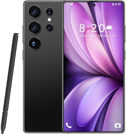 COTSRGT Upgrade S25 Ultra 5G Mobile Phones, Android 14.0 Smartphone, 7.3-inch Camera Cell Phone Original Telefone, 16GB 1TB, 8000mAh, 72MP 108MP, 3 Cards Slots,Dual Sim Free Unlocked,Black-7.3 Inch