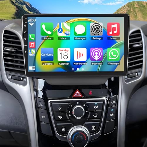 9 inch Android 15 Car Stereo for Hyundai I30 GD 2012-2017, 4+64GB Touch Screen Display Radio Multimedia Player Head Unit with Carplay Android Auto GPS Navigation Bluetooth WiFi FM RDS SWC DSP