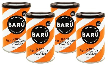 BARU Dark Hot Chocolate Powder - Instant Chocoladepoeder - 4 x 200g - 48 porties Bundle